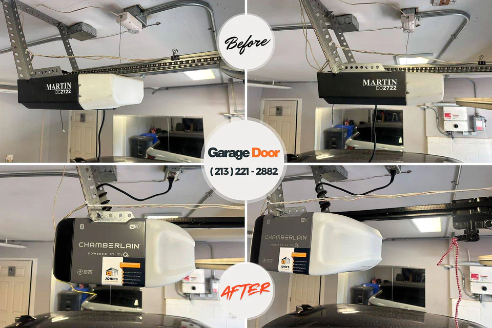 Before and after: garage door repair Shell Rock, IA